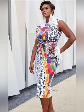 NWOT 2X Sassy Jones Samba Wrap Dress - Midi